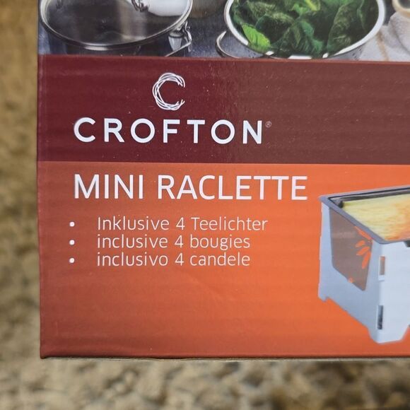 New Crofton Mini Raclette Set Portable Foldable Non-stick Roasting Melting Tray - Picture 7 of 8